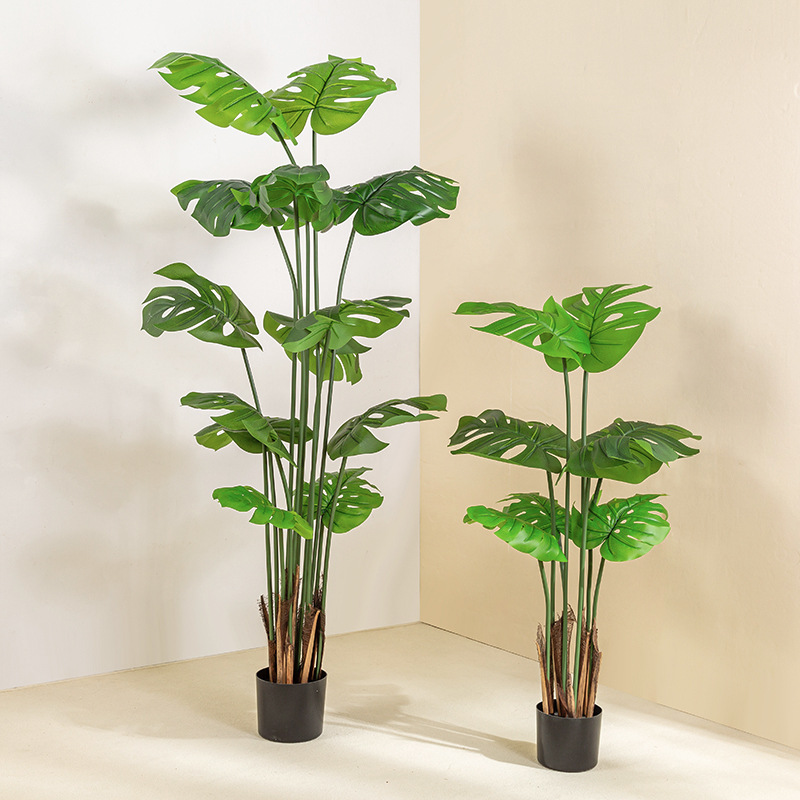 Artificial en maceta Gran piso interior paisaje decoración del hogar planta sala de estar árbol artificial bonsai planta verde tortuga espalda