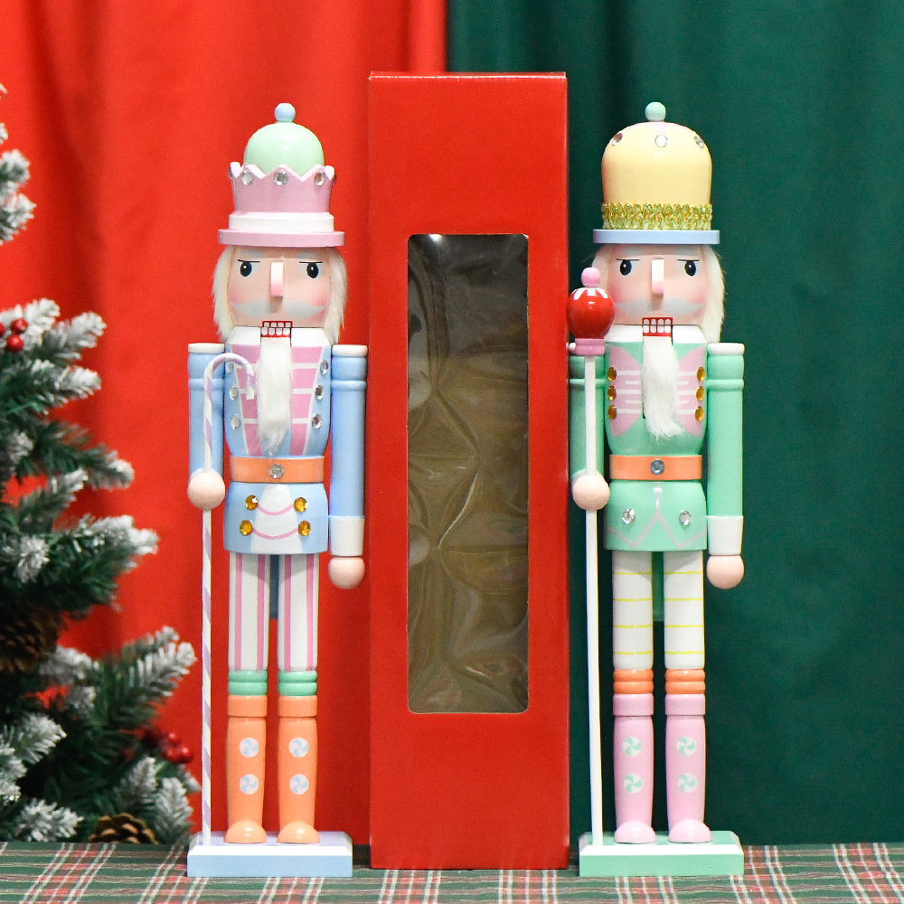 Amazon cruza fronteras cascanueces decoración de Navidad atmósfera regalos de árbol de Navidad macarón decoración 50cm
