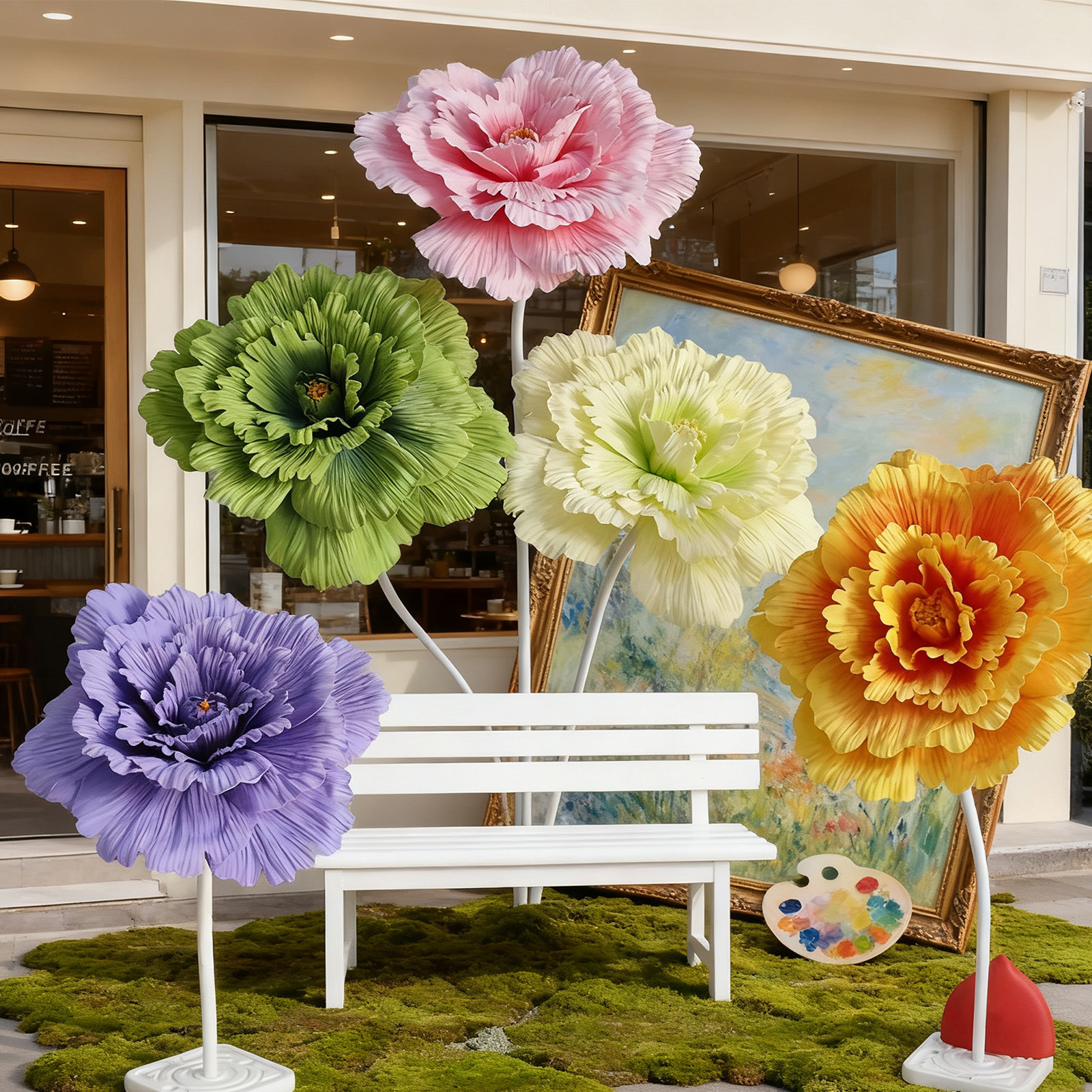 Nuevo camino de boda caliente atractivo PE imitación gigante props floral diseño de escena de belleza Amazon