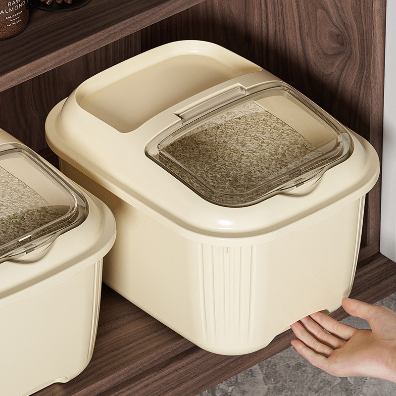Household Rice Box Sealed with Lid Moisture-proof Insect-proof Grain Rice Storage Bucket Kitchen Large Capacity Cereal Storage Box