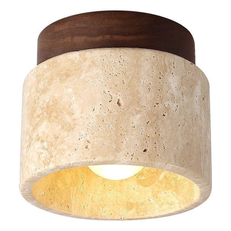 Balcón agujero lámpara de crema amarilla viento estilo japonés lámpara de techo silenciosa pasillo pequeño pasillo de piedra antigua puerta de entrada en la casa