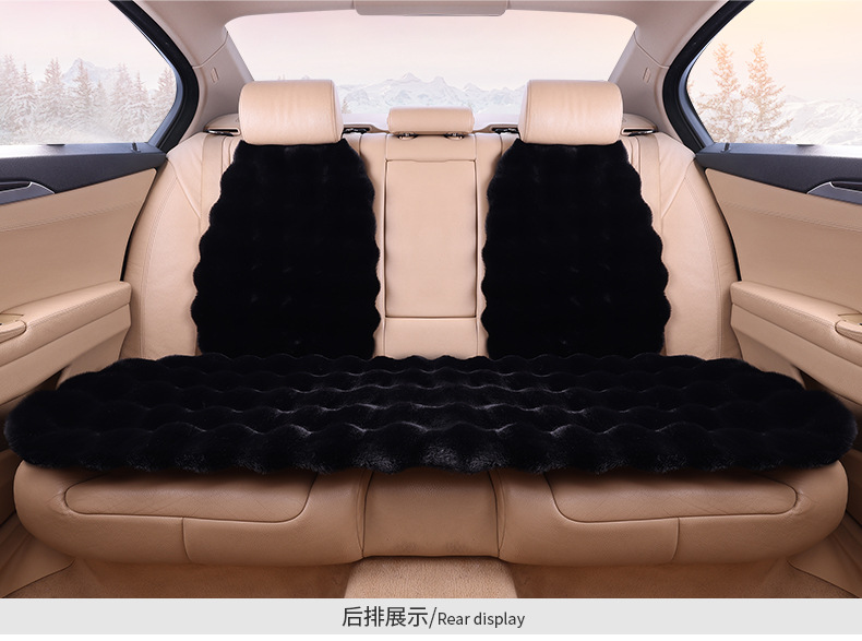 Winter car seat cushion plush seat cushion three-piece fleece-lined thickened imitation rabbit fur bubble velvet single-piece rear high-end feeling