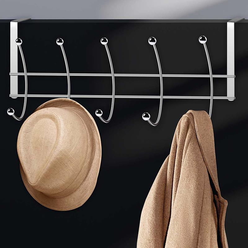 Puerta de Casa gancho trasero galvanoplastia diez perlas sin clavos multi-Colgante rack dormitorio rack de almacenamiento extraíble ropa de hierro sin costura