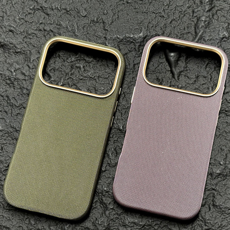 Suitable for Apple 17Promax Technology Fabric Mobile Phone Case Iphone17Air Magnetic Leather Case 16 Metal Mirror Frame