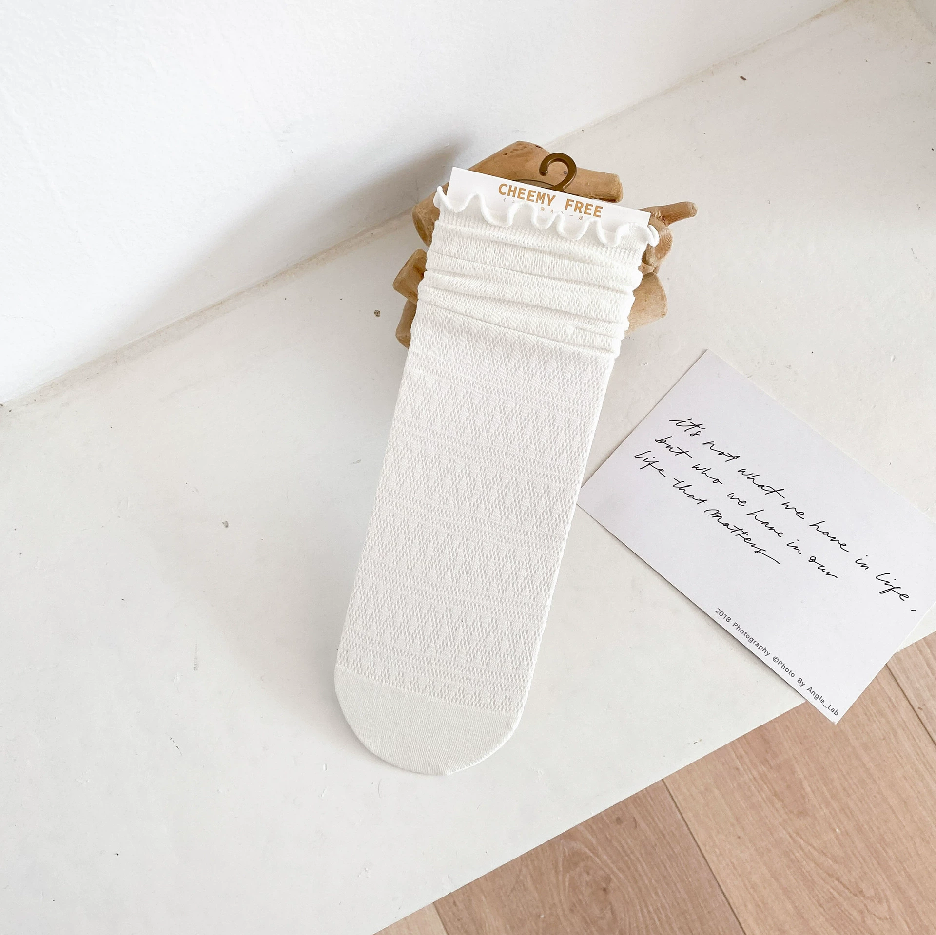 Socks in summer net eye hollow and breathable women's middle stockings college wind black and white jk socks Japanese wood ear pile pile of socks