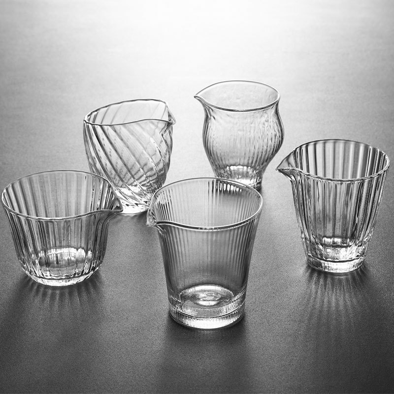 Thick glass water cup, fair cup, tea dividing cup, Gongfu tea set, tea dividing device, transparent glass fair cup