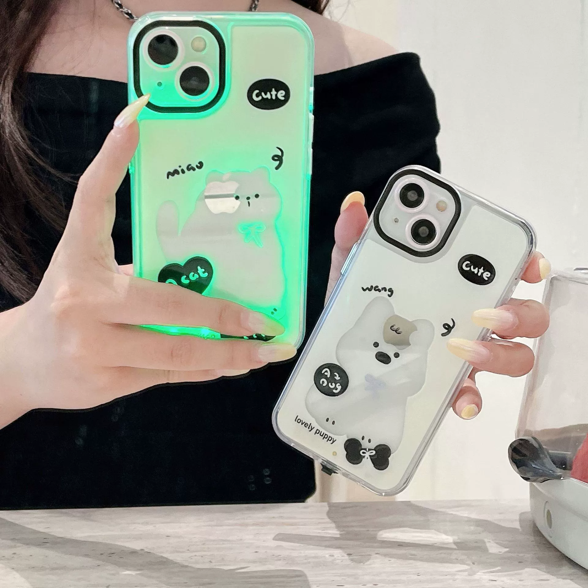 Apple, неон совместимый чехол для телефона, милый мультяшный iPhone 16, iPhone 17ProMax