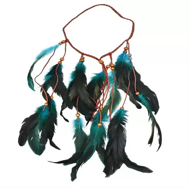 Blue feather hair rope