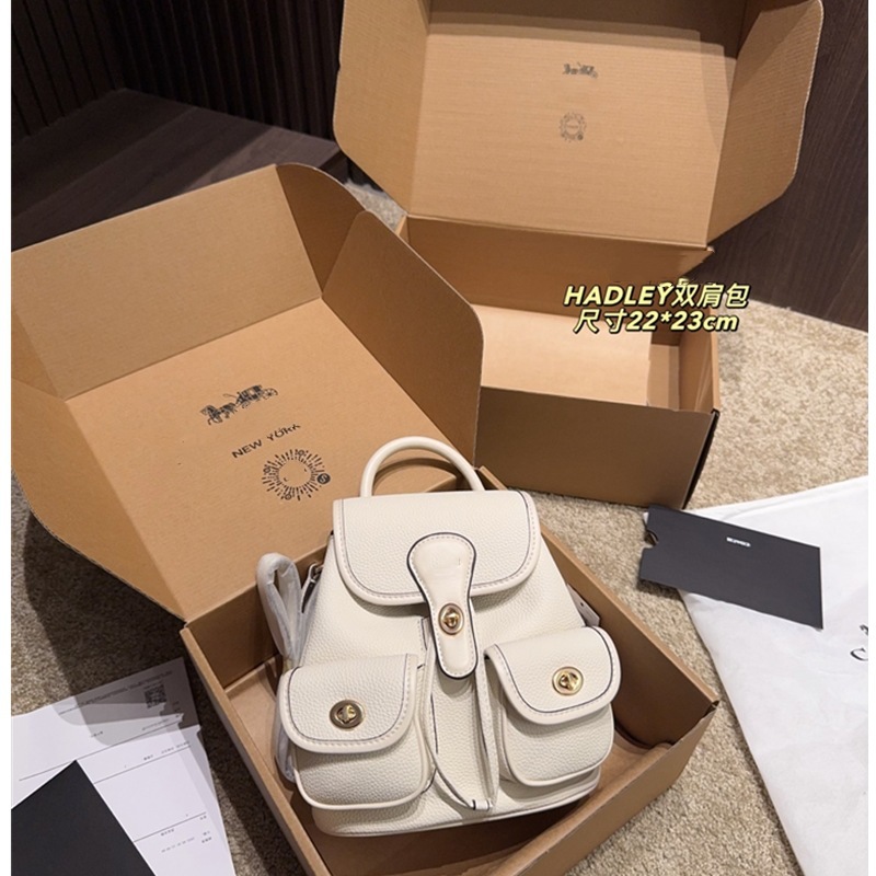 25Hadleyバックパック、ハドリーレトロ巾着大容量ハンドバッグ、小さめフレンチスタイル多機能バックパック、多用途|undefined