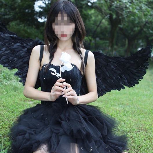 Venta directa de fábrica alas de Halloween apoyos al por mayor niños adultos Ángel alas de plumas apoyos alas negras