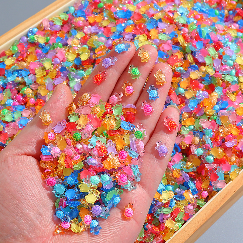 Cartoon Luminous Mini Turtle Cream Glue DIY Nail Art Decorations Resin Accessories Micro Landscape Desktop Ornaments