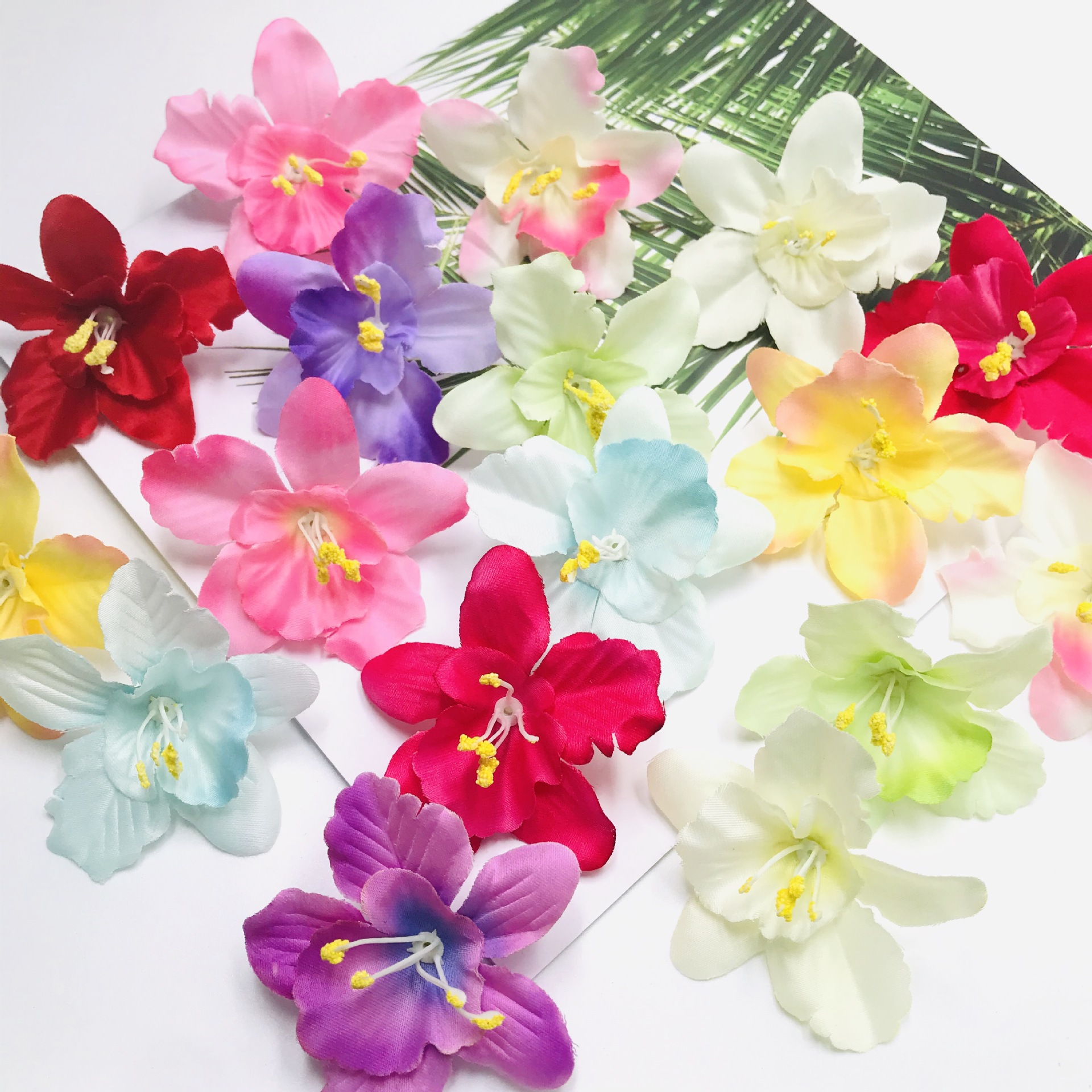 DIY Simulation Phalaenopsis Flower Head Silk Flower Cymbidium Dai Headwear Flower Curtain Hairpin Clothes Hat Decorative Flower