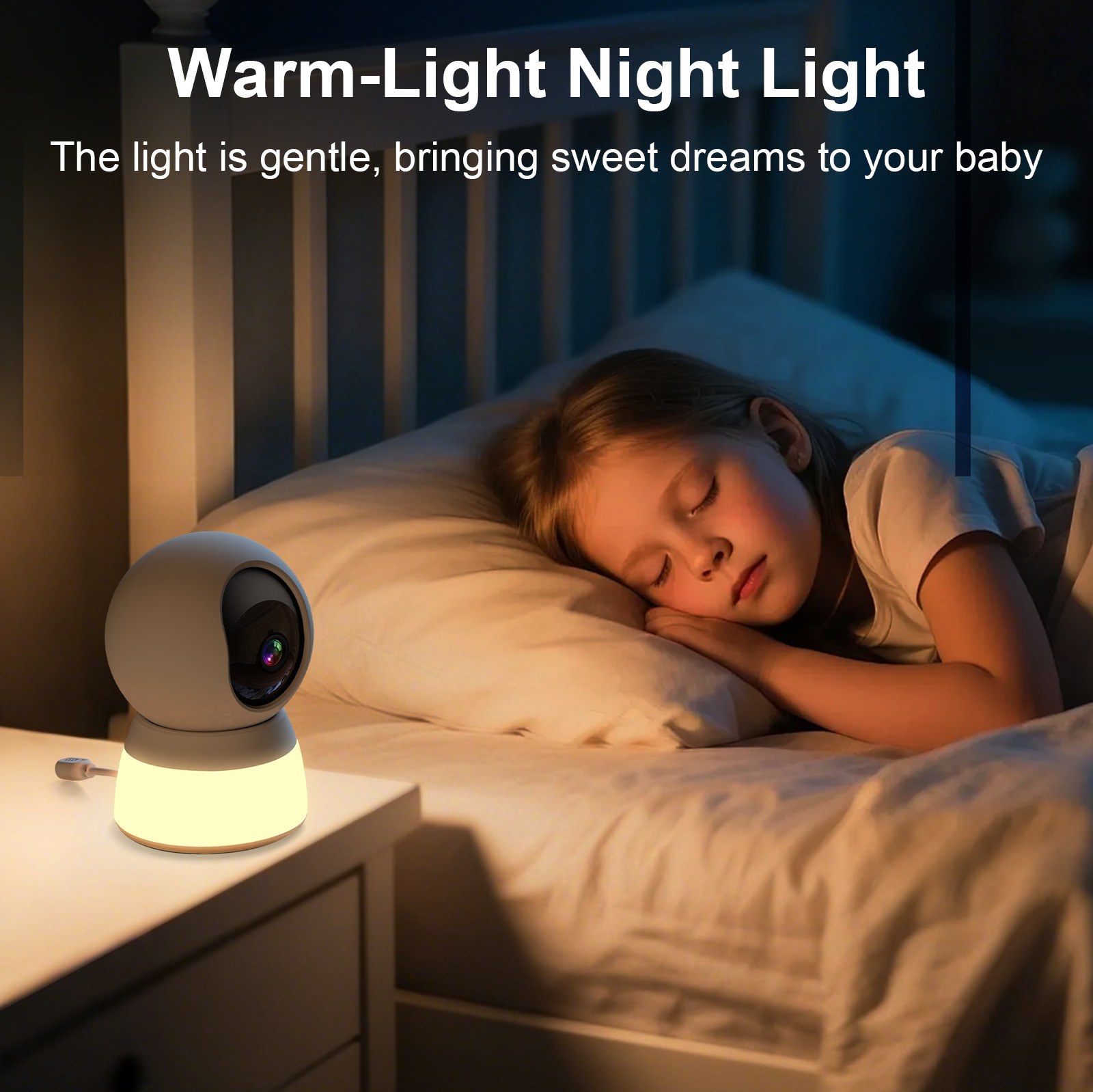 Fábrica de fuente de cámara de monitor de bebé con luz nocturna detección de temperatura y humedad nuevo monitoreo inteligente de bebé transfronterizo