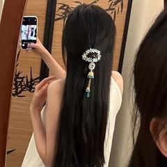 2025新款「清澜若梦」新中式绝美花环流苏发夹女后脑勺发饰侧边夹