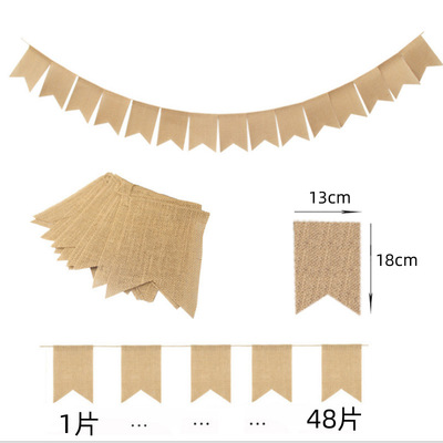 麻布燕尾旗 生日派对横幅复古圣诞婚庆派对装饰拉旗 厂家直销|ms