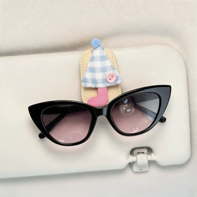 2026 New Car-Mounted Glasses Clip Car Glasses Clip/Bill Clip - blue-umbrella-glasses-clip