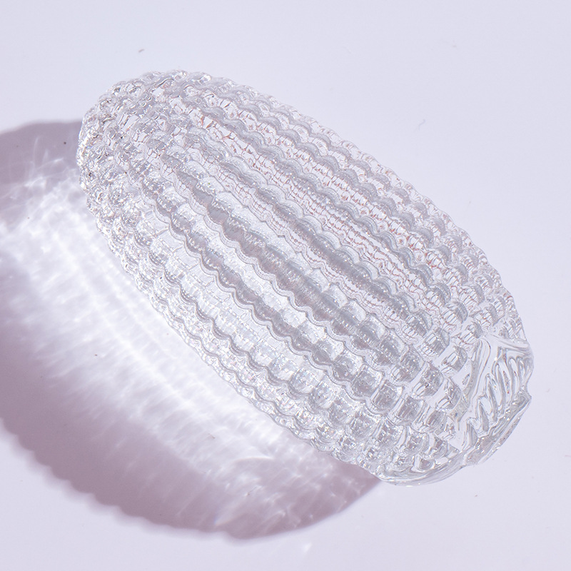 Ornamento de maíz de cristal de cristal de vidrio, maíz de color, maíz hecho a mano puro, maíz amarillo, decoración del hogar