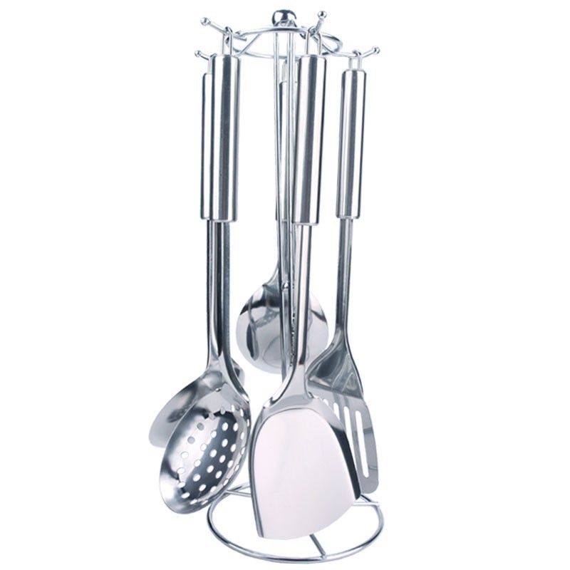 Regalos al por mayor de acero inoxidable cocina de cocina set completo de pala de platos fritos caseros antiadherente cocina engrosada en uno