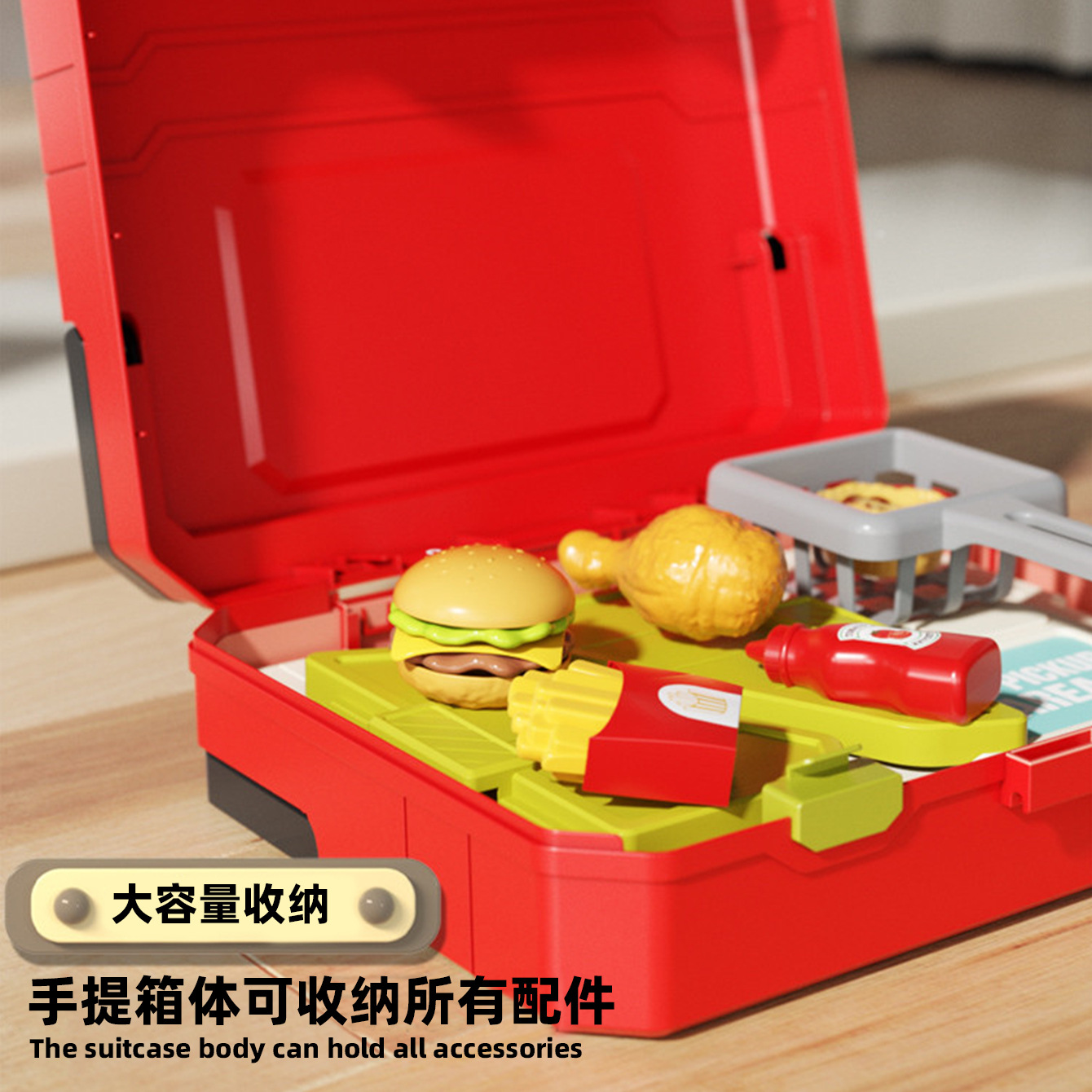 Simulación transfronteriza hogar juguetes para niños cocina barbacoa comida rápida dulces combinación maleta regalos al por mayor de vacaciones image 4
