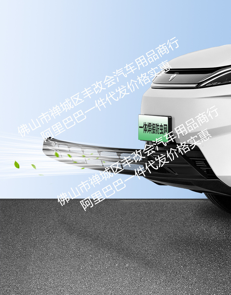 Suitable for Byd Yuan Plus Intelligent Driving Insect-Proof Net, Front Bumper Water Tank Net, Protection Against Mosquitoes, Debris and Willow Catkins Modification