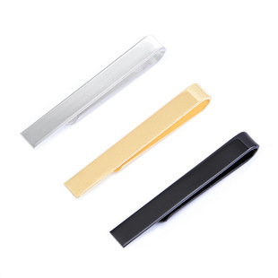 Business Tie Clip Brooch Metal Clip Hat Clip Men's and Women's Simple Clothing Pins Korean Electroplated Collar Clip Stainless Steel