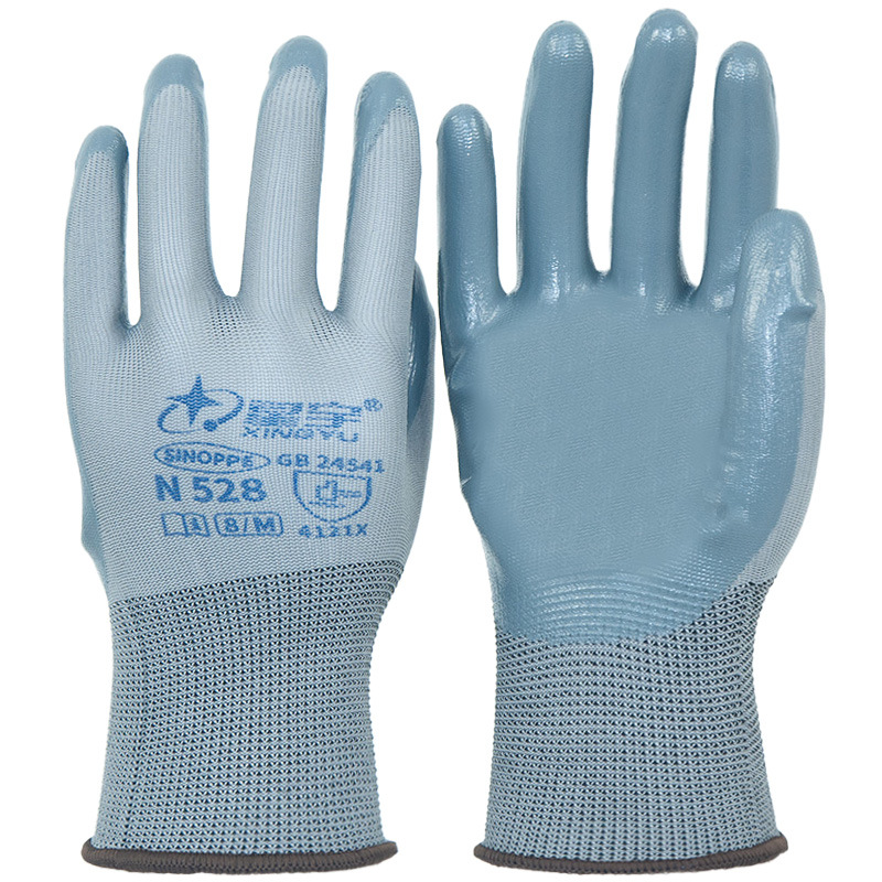 Xingyu N518 guantes de protección laboral antideslizante de trabajo de caucho de acrílico recubierto de goma guantes de trabajo seco