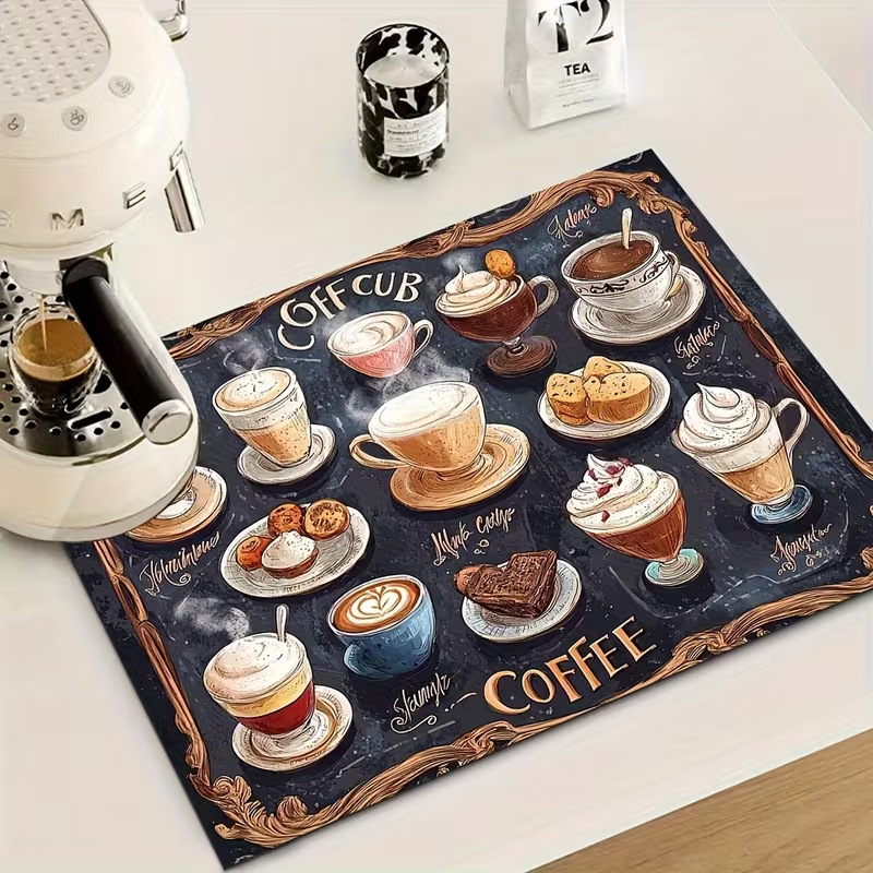 cocina americana drenaje de agua alga bar absorción de agua secado rápido almohadilla antideslizante bar máquina de café aislamiento térmico antideslizante almohadilla antideslizante resistente al desgaste