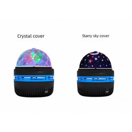 Rainbow Projector Rotating Light Atmosphere Beam Light Sound Control Color Changing Aurora Stage Light Crystal Wave Pattern Dynamic Magic Ball Night Light