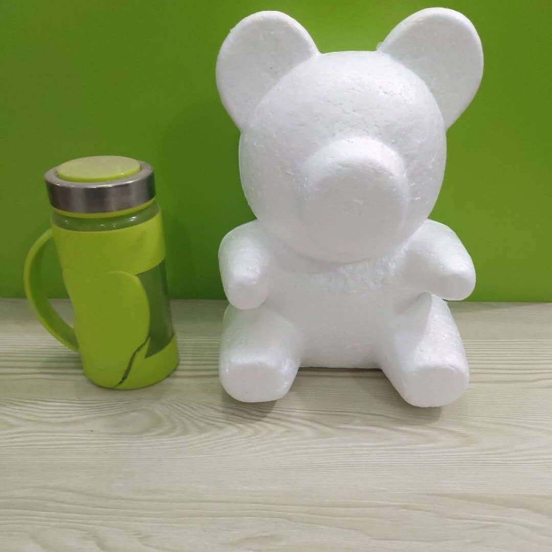 Oso de espuma directo de fábrica blanco DIY material de arreglo floral hecho a mano Día de San Valentín Rosa oso con juguete