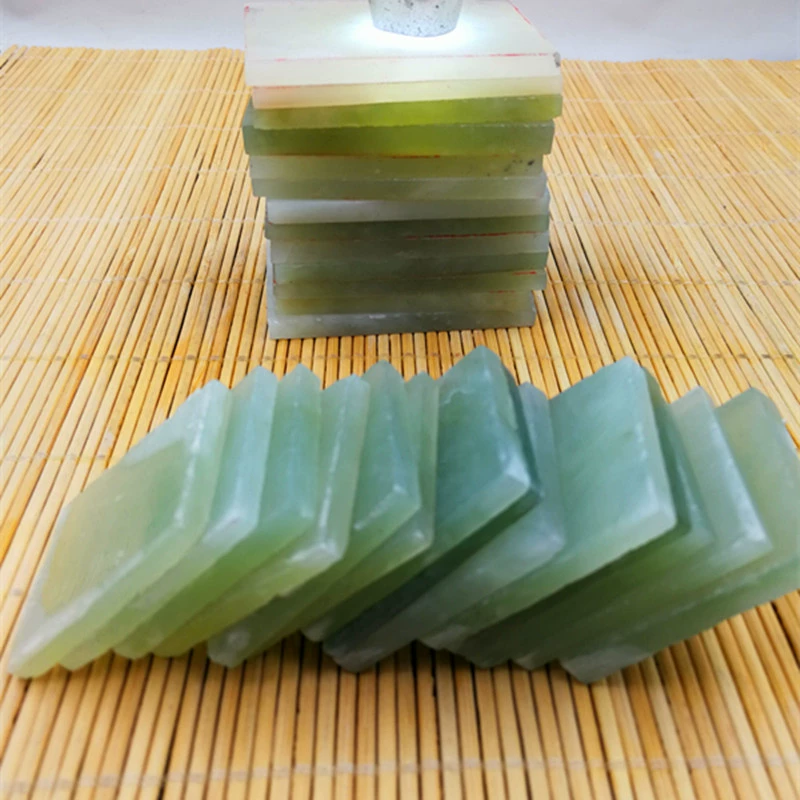 Organic protective amulet jade, square carved commemorative natural ore