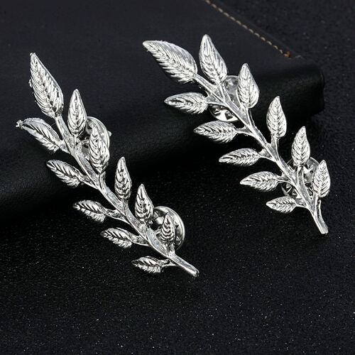 Popular gold and silver leaf jewelry for men and women, brooches, pins, shirts, sweaters, collar pins, collar buttons, retail and wholesale