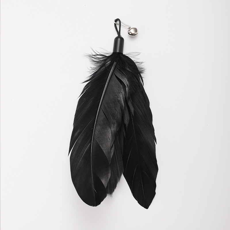 Fábrica CFA clase de mango de madera resorte gatito palo de perla pluma campana gatito interactivo auto-hi juguetes de reemplazo cabeza