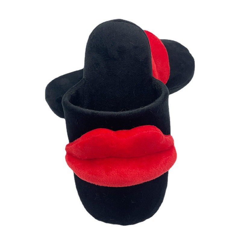 Cross -border best -selling HOT LIPS SLIPPERS Floor House Warm Shoes…