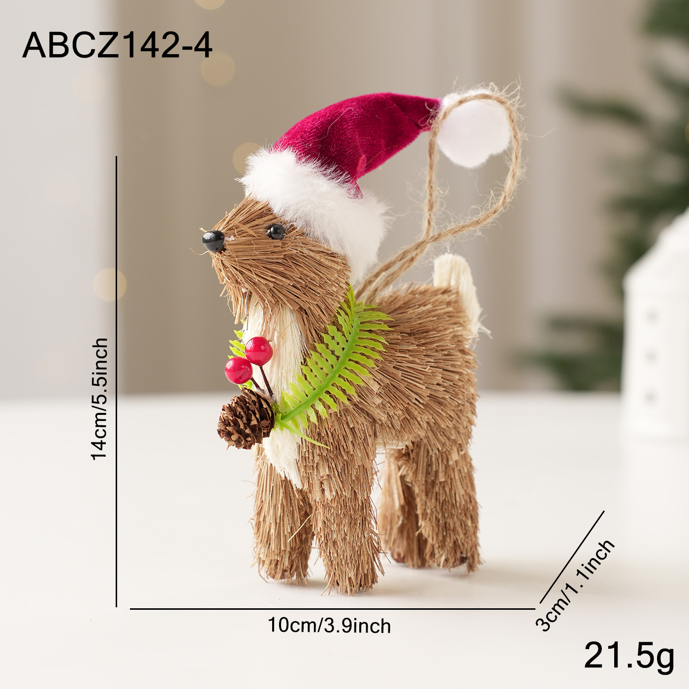 Decoración de escritorio de Navidad transfronteriza espuma de paja osos ardilla muñeca muñeca muñeca decoración de Navidad