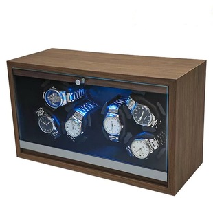 Black walnut wood 6-epitope full-automatic watch shaker 2 groups 3-epitope electric mechanical carbon brazing watch box