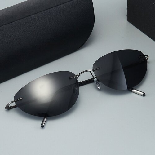 New frameless ultra-light color-changing polarized sunglasses, cat-eye style, night vision driving sunglasses for men and women, manufacturer approved