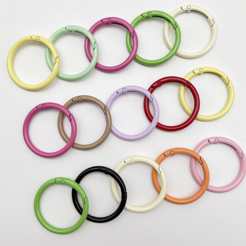 Outer Diameter 40mm High Quality Spring Coil Colorful Paint Spring Buckle Bag Opening Ring DIY Key Chain Accessories Outer Diameter 40mm High Quality Spring Coil Colorful Paint Spring Buckle Bag Opening Ring DIY Key Chain Accessories
