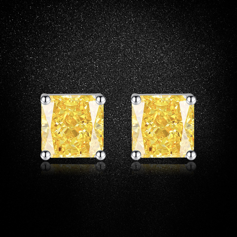 1 Pair Elegant Streetwear Geometric Plating Copper High Carbon Diamond Ear Studs display picture 5