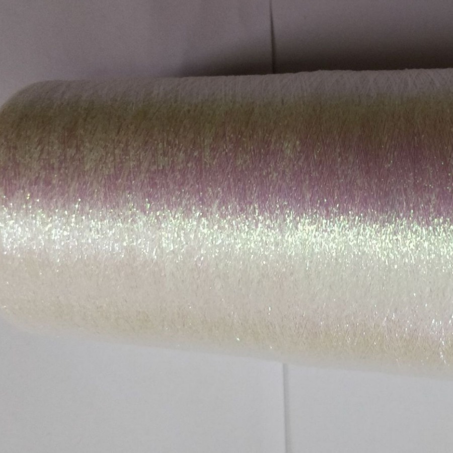 涤纶纱包裹深金黑闪蓝葱彩条五彩葱皮包纱线深绿亮黑纱复合线