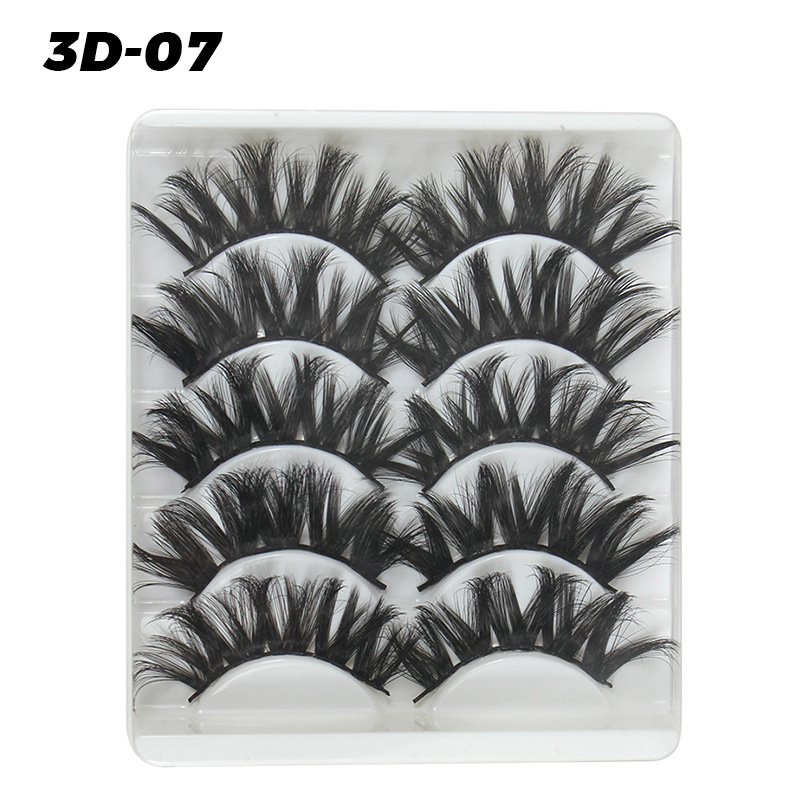 DINGSEN pestañas postizas de fábrica al por mayor 3D pestañas tridimensionales 5 pares Paquete de pestañas tres más de D-46 estilos