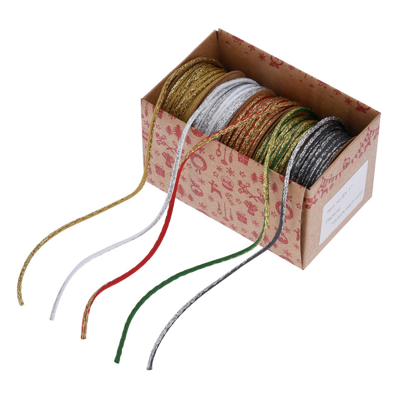 Amazon transfronterizo nueva cuerda de decoración de Navidad embalaje de regalos tarjetas de felicitación correa multi-color conjunto combinado