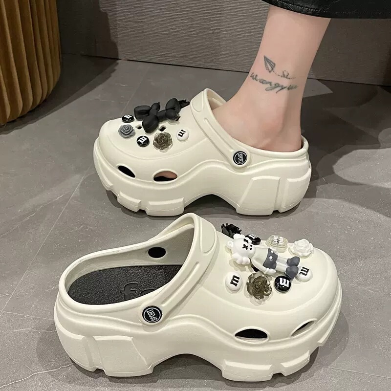 In-Stock Quick Delivery Clogs and Slippers for Women, Summer Korean Style, Thick-Soled, Height-Increasing, Home Use, Non-Slip, Fashionable, Cute, Beach Sandals In-Stock Quick Delivery Clogs and Slippers for Women, Summer Korean Style, Thick-Soled, Height-Increasing, Home Use, Non-Slip, Fashionable, Cute, Beach Sandals