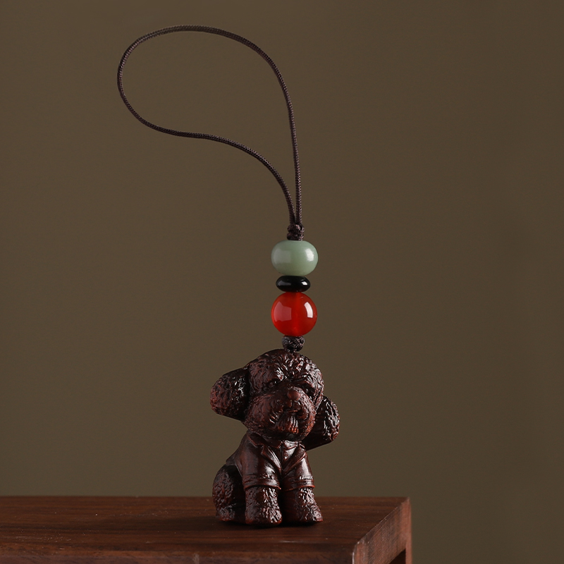 로즈우드 테디 개 펜던트