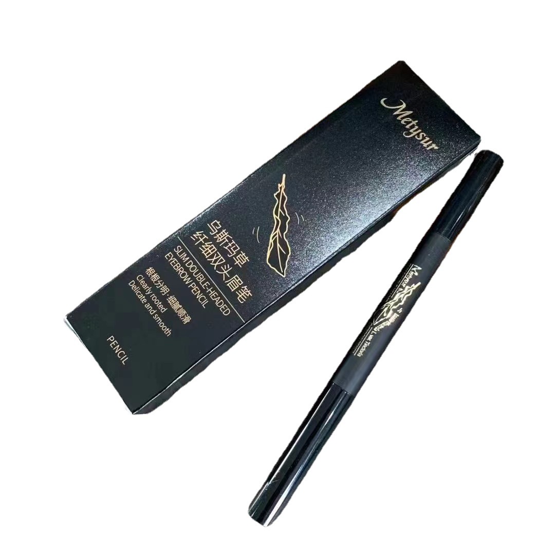 U.S. show Xinjiang USMA grass double eyebrow pencil deep coffee light coffee black Gray gray brown four-color optional 6002