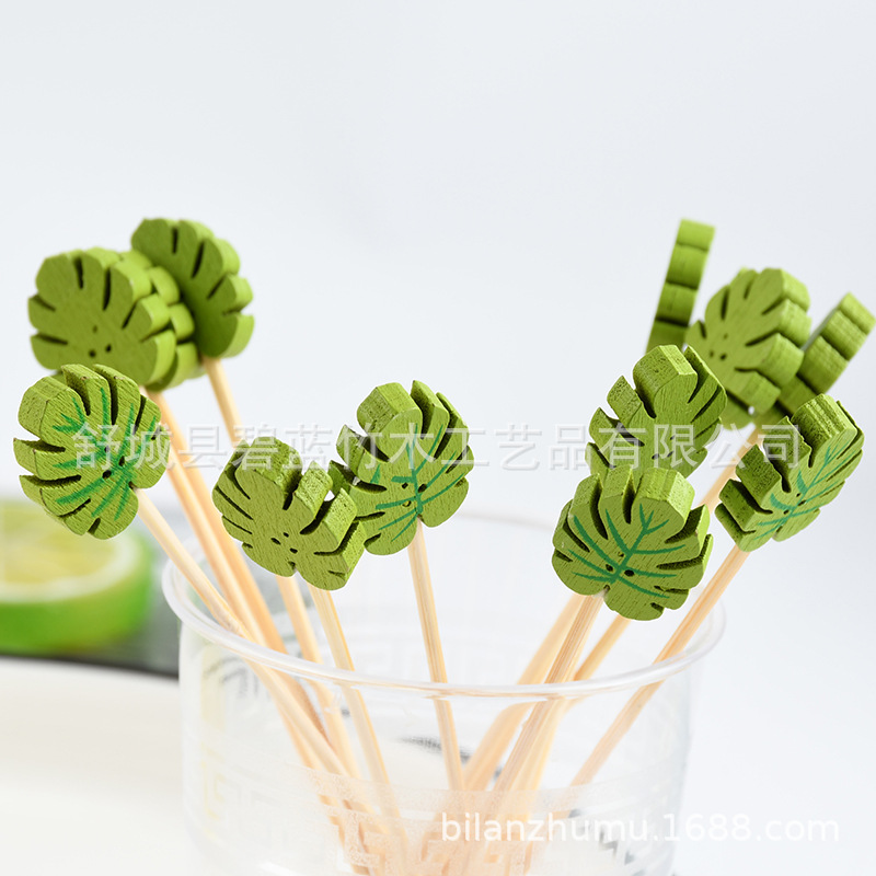 Inventario creativo de hojas verdes de fruta etiqueta de cóctel etiqueta de hotel restaurante bar de bambú etiqueta de fruta de pesca de bambú