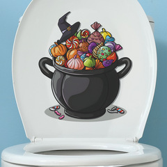 新款MG-M076萬聖節魔法鍋糖果馬桶貼浴室衛生間美化牆貼畫批發