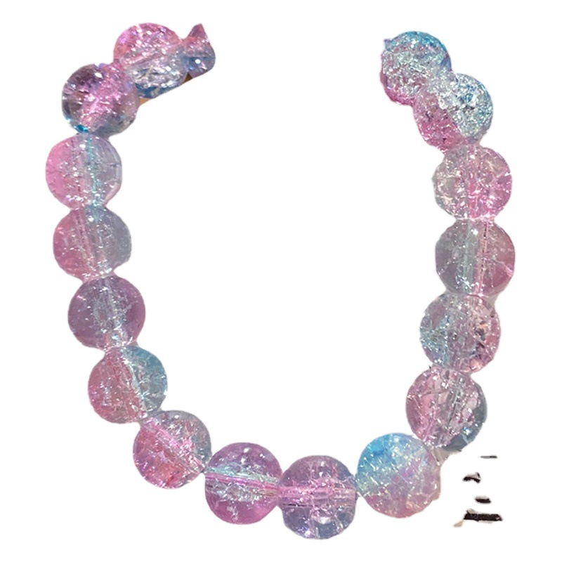 New broken beads ice through two-color bracelet student plate play bracelet wholesale send girlfriends Children's Day small gifts around the finger soft