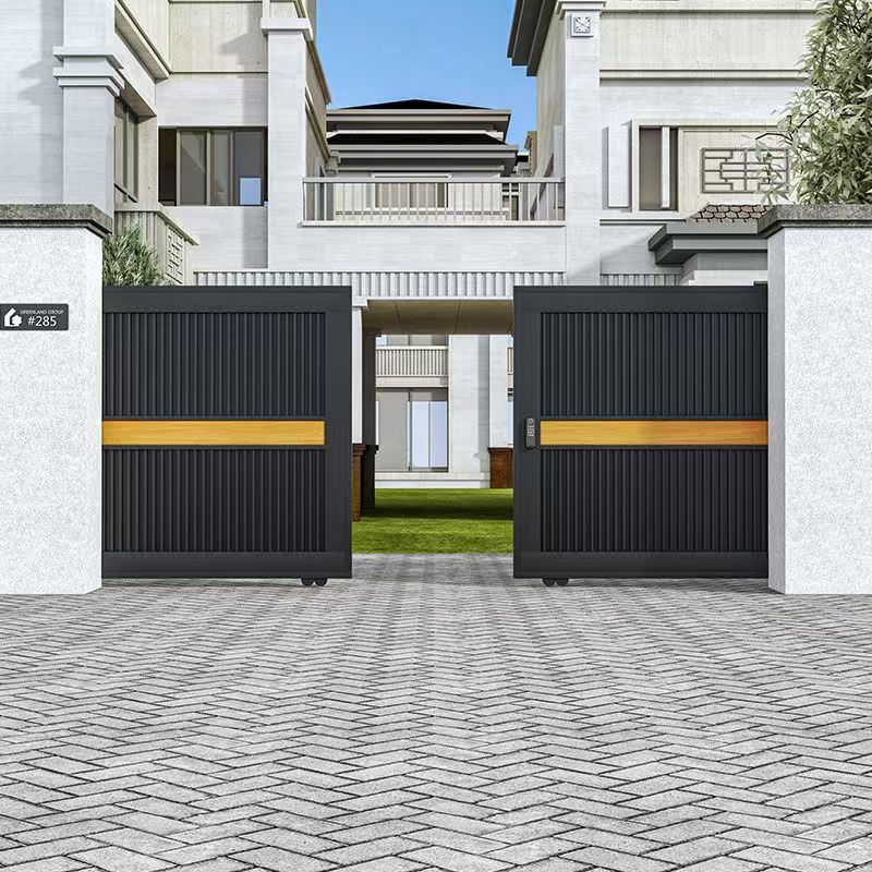 Custom aluminum sliding doors for villa communities, aluminum alloy courtyard sliding doors, main entrance outdoor fence doors manufacturer