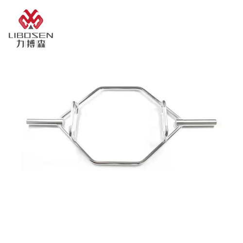 Commercial gym hexagonal hole power pull rod, large circular bar deep squat, shrug standard o bar weightlifting rod