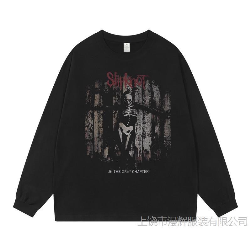 Swing Knot Rock Band Digital Direct Spray Gun Flower Nirvana American Street Hip Hop Retro Long Sleeve T-Shirt